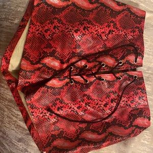 Festival snake print leather shorts size small